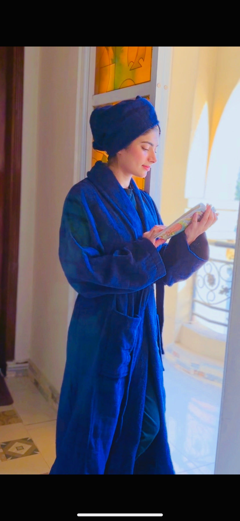 Premium Bathrobe - Navy Blue